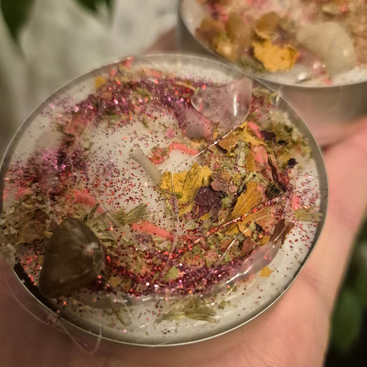 Aphrodite’s Glow — Self-Love & Beauty Spell Candle (Large Tea Light)